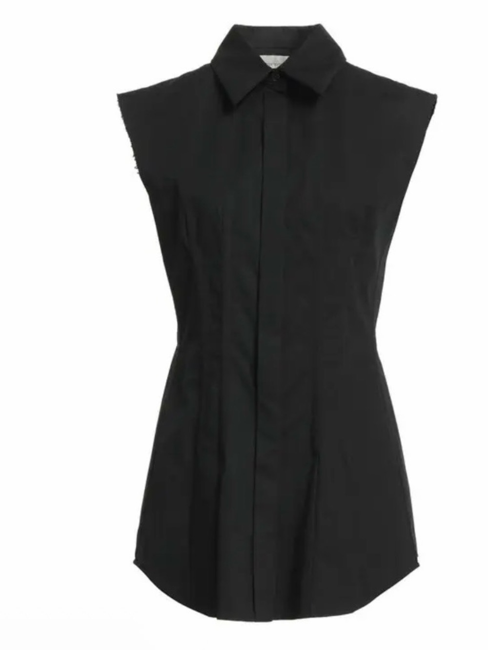 SPORTMAX Sleeveless Black Collared Button-Front shirt. Size 42 (8). - Picture 2 of 3